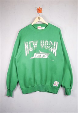 Vintage 90s New York Jets Sweatshirt Green Large
