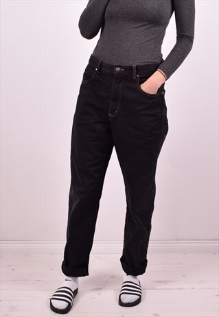 HARLEY DAVIDSON WOMENS VINTAGE JEANS W32 L31 BLACK 90S