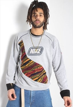 Vintage Nike Reworked Coogi Style Sweatshirt Grey