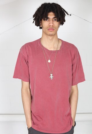 COSMIC SAINT BRICK RED WASHED UNISEX T-SHIRT