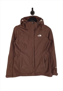The North Face Hvent Rain Jacket Size S UK 8 Petite In Brown