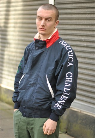 VINTAGE 90S NAUTICA SPELL OUT BOMBER JACKET