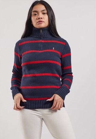 VINTAGE RALPH LAUREN KNITTED 1/4 ZIP JUMPER