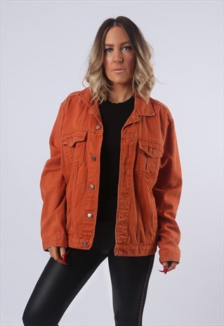 DENIM JACKET OVERSIZED FITTED VINTAGE BIAGGINI UK 14 (M2J)