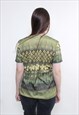 90S PULLOVER FLOWERS BLOUSE, VINTAGE SHORT SLEEVE SUMMER TOP