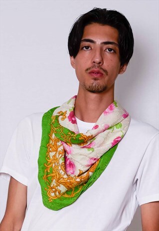 VINTAGE UNISEX FLORAL SCARF