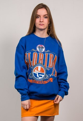 VINTAGE 90'S BLUE FLORIDA GATORS USA COLLEGE SWEATSHIRT