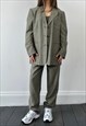 VINTAGE SUIT 90S GREEN ITALIAN WOOL SINGLE BREASTED XS/S