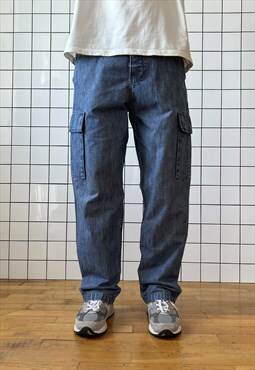 Vintage LEVIS Cargo Pants Work All Duty Trousers 90s Blue