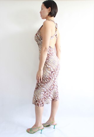 VINTAGE JUST CAVALLI BROWN LEOPARD PRINT DRESS