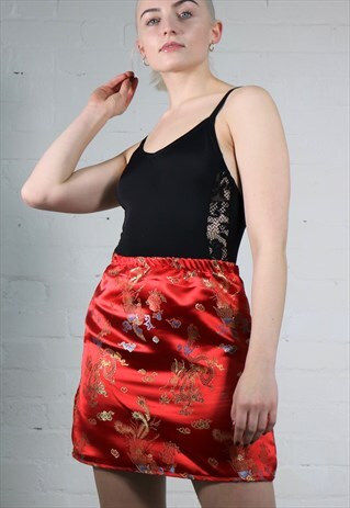EMBROIDERED DRAGON MINI IN RED