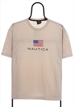 Vintage Nautica Cream Logo TShirt Womens