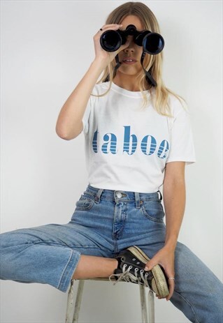 FANCLUB TABOO FASHION RETRO SLOGAN COTTON T-SHIRT