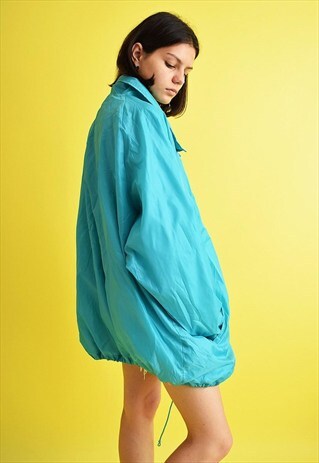 90'S RETRO BLUE FESTIVAL WINDBREAKER JACKET PARKA
