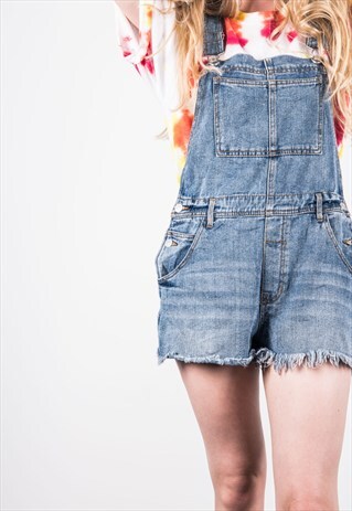 VINTAGE BLUE SHORT DENIM DUNGAREES