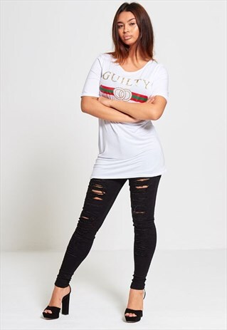 GUILTY SLOGAN T-SHIRT