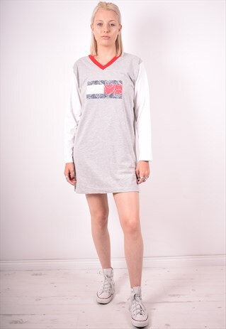 TOMMY HILFIGER WOMENS VINTAGE DRESS MEDIUM GREY 90S