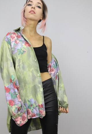 VINTAGE 80S/90S OVERSIZED PATTERNED SHIRT
