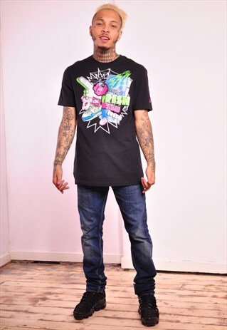 VINTAGE NIKE RETRO PRINTED BLACK T-SHIRT