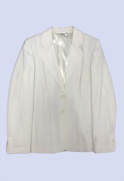 90s White Relaxed Fit Smart Formal Button Up Blazer Jacket