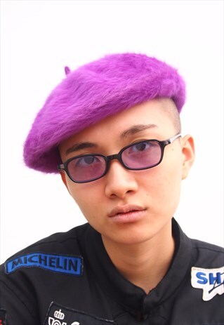 PURPLE FLUFFY BERET