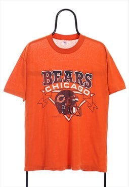 Vintage Logo 7 NFL 90s Chicago Bears Orange TShirt Womens