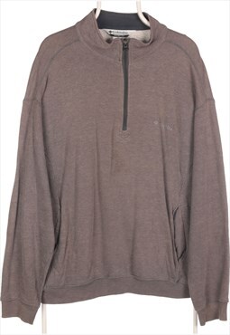 Vintage Columbia - Brown Embroidered Quarter Zip Sweatshirt 