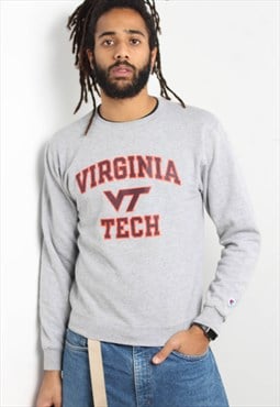 Vintage Champion Virgina Tech Sweatshirt Grey