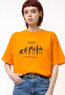 90s Vintage I Have Envolved Orange T Shirt 19160