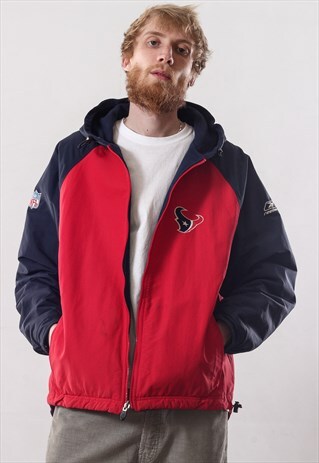 VINTAGE MEN TEXAS HOUSTON REEBOK BIG LOGO WINDBREAKER JACKET