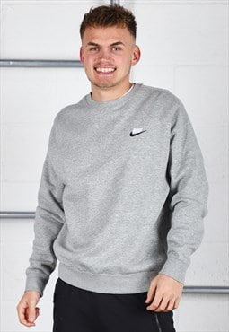 Vintage Nike Sweatshirt Grey Pullover Lounge Jumper Medium