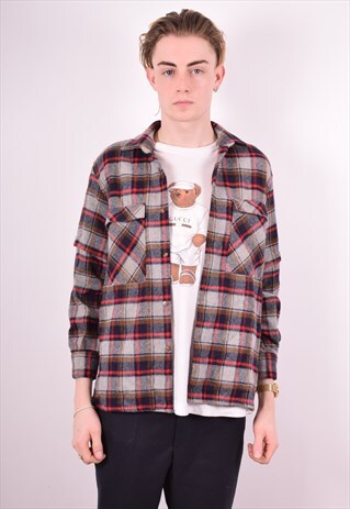 MENS VINTAGE FLANNEL SHIRT MEDIUM MULTI 90S