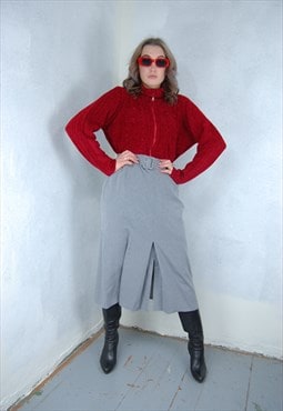 Vintage 80's long belt soft peace funky festival skirts grey