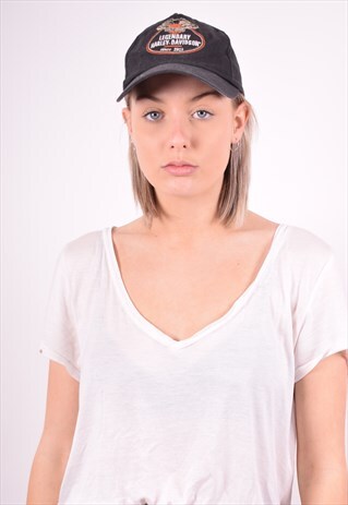 HARLEY-DAVIDSON WOMENS VINTAGE CAP ONE SIZE BLACK 90'S