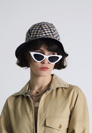 WHITE SUMMER 90S Y2K SLIM CAT EYE SUNGLASSES SHADES