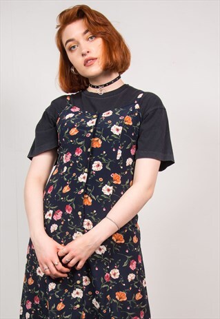 VINTAGE 90'S FLORAL MIDI SLIP DRESS