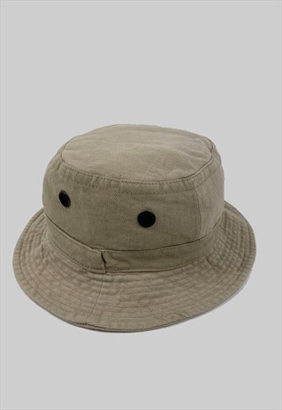 CLASSIC VINTAGE CANVAS BUCKET HAT IN BEIGE