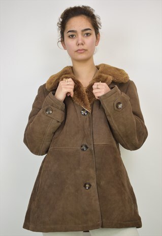 VINTAGE 90'S SHEARLING COAT
