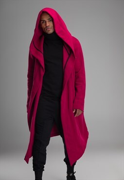 Asymmetric hooded coat