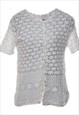 Vintage White Crochet Cardigan - S