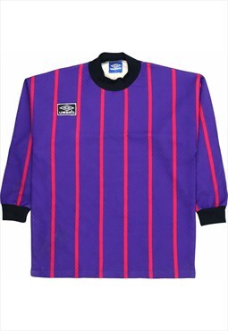 Vintage 90's Umbro Sweatshirt Retro Striped Crewneck Pink,
