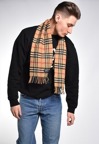 1990S BURBERRY NOVA CHECK SCARF WITH DEFECTS