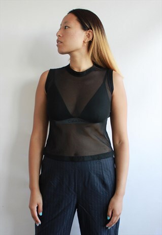 BLACK MESH TOP