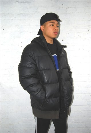 PADDED WINTER PUFFER JACKET/COAT (1990'S/BLACK)