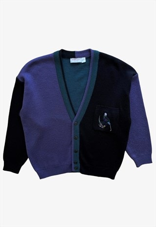 VINTAGE 80S MEN'S BERTO LUCCI CROCODILE GOLF CARDIGAN