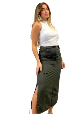 Vintage Y2k Green Maxi Skirt