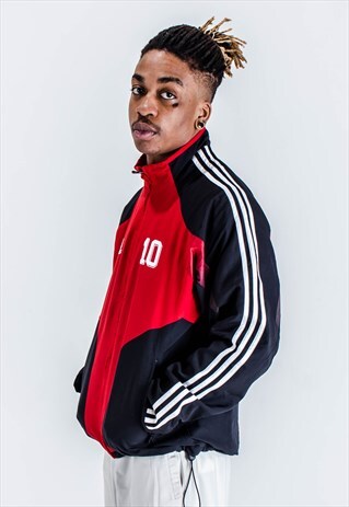 VINTAGE 90S ADIDAS TRACK TOP IN RED