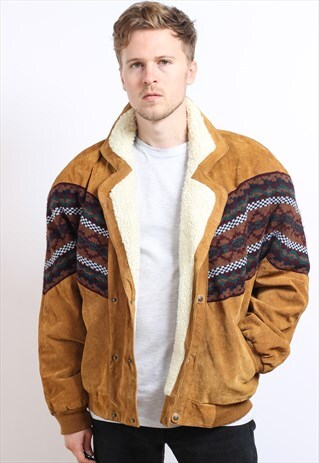 VINTAGE AZTEC FLEECE LINED JACKET