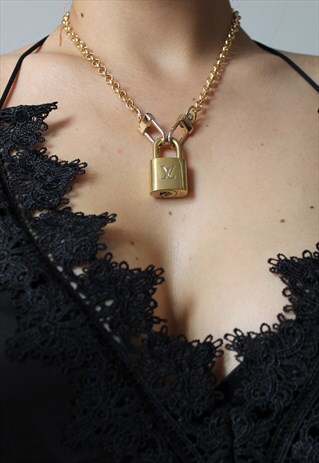 LOUIS VUITTON PADLOCK NECKLACE WITH CUSTOM CHAIN