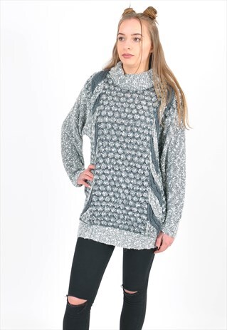 VINTAGE TURTLE NECK JUMPER IN GREY
